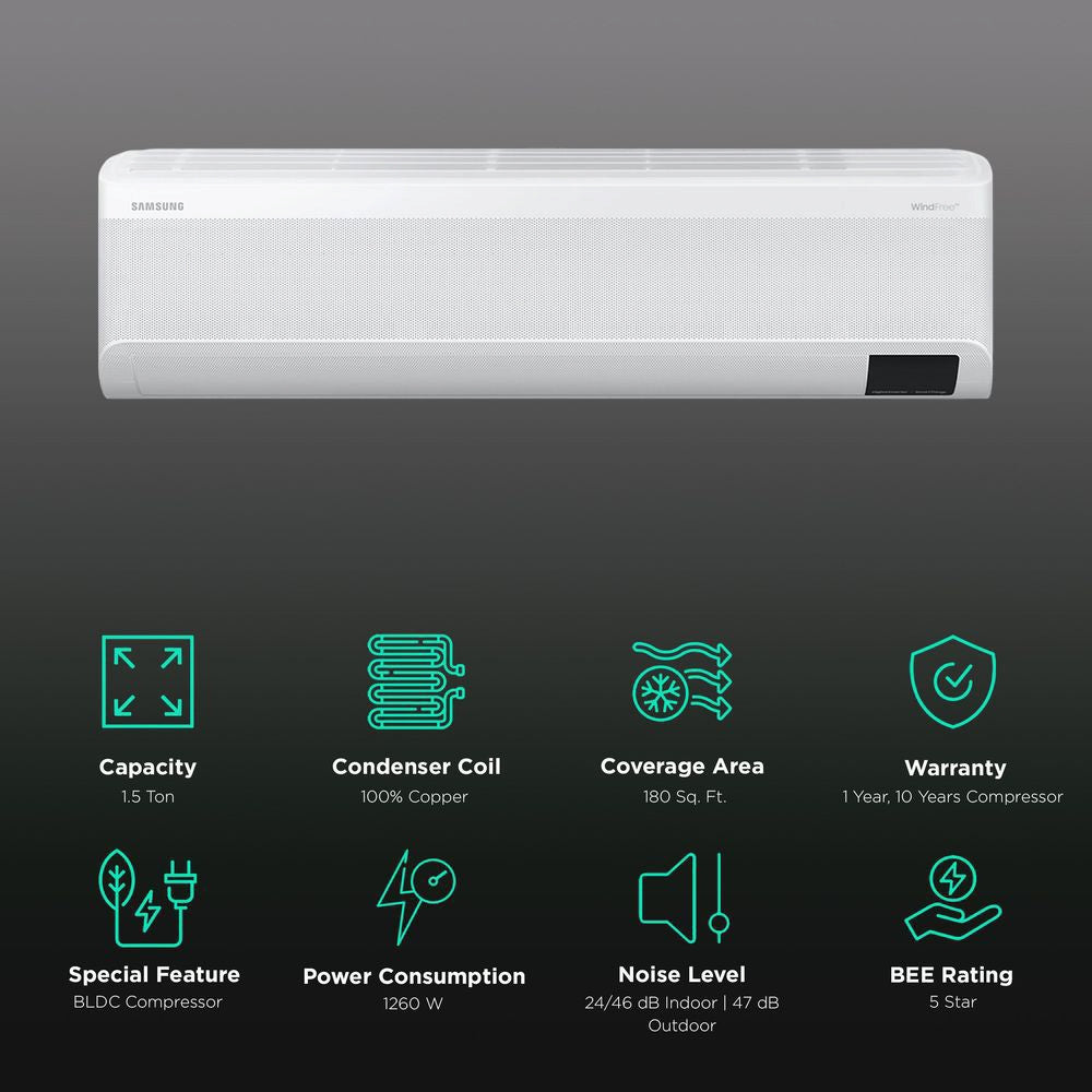 SAMSUNG AC 1.5TON 5STR INV AR18CY5ANWKNNA SAMSUNG AC 1.5TON 5STR INV AR18CY5ANWKNNA